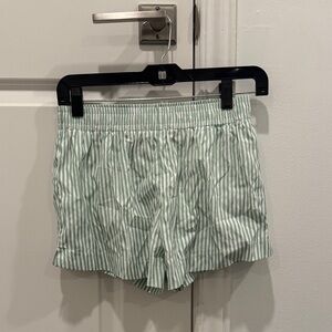Princess Polly Mint & White Striped High-Waist Shorts